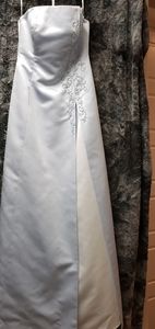 Strapless formal gown and matching wrap